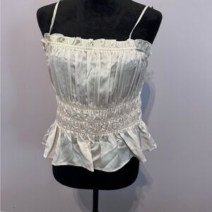 Miami Cream Ruffled Top